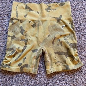Gymshark yellow camo shorts